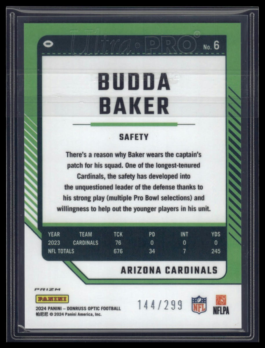 2024 Donruss Optic #6 Budda Baker Aqua #/299