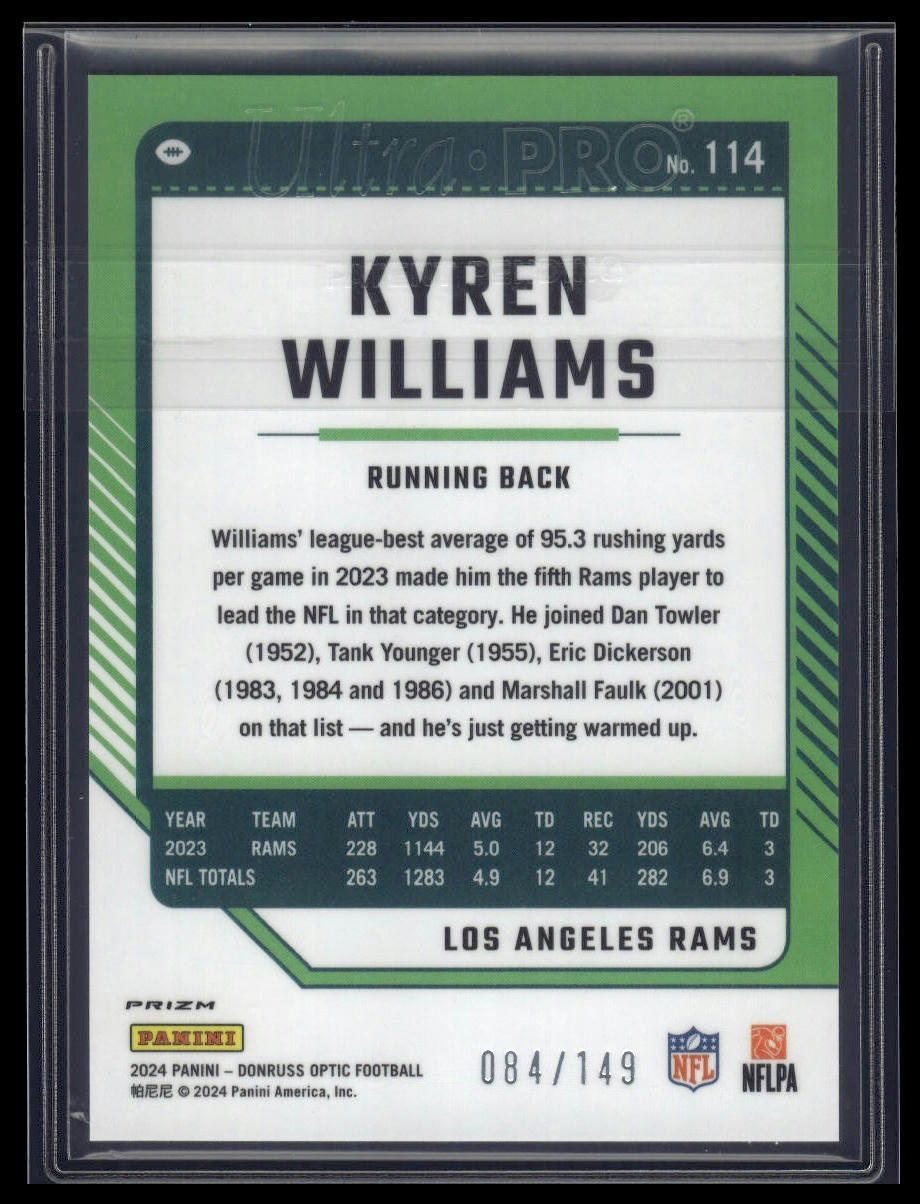 2024 Donruss Optic #114 Kyren Williams Flex #/149