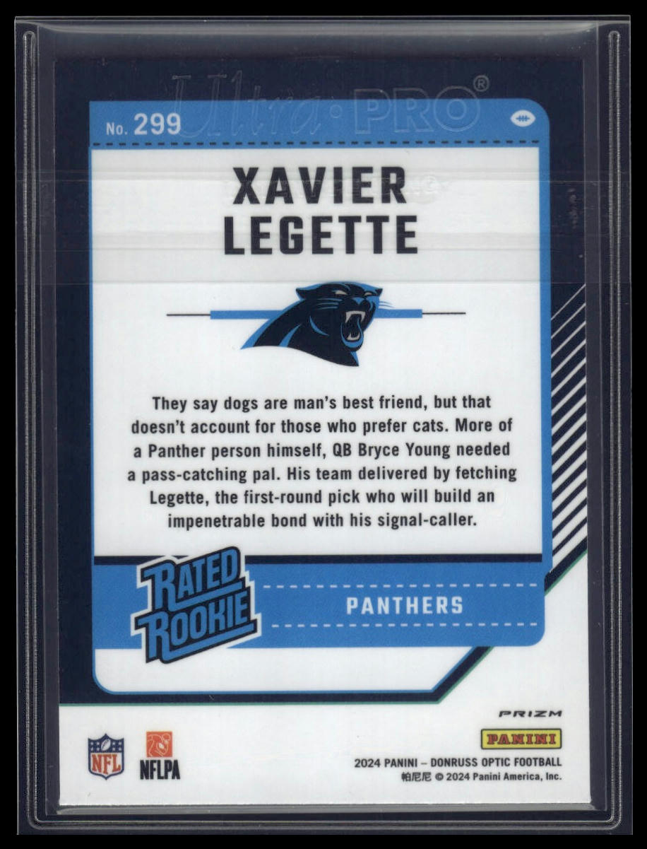 2024 Donruss Optic #299 Xavier Legette Red Hyper