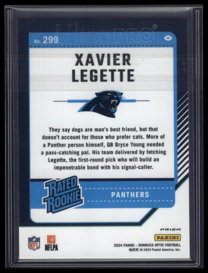 2024 Donruss Optic #299 Xavier Legette Red Hyper