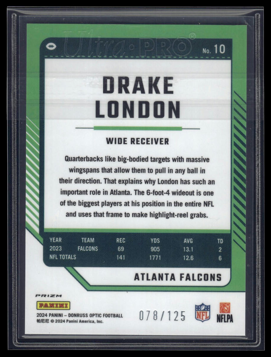2024 Donruss Optic #10 Drake London Red #/125