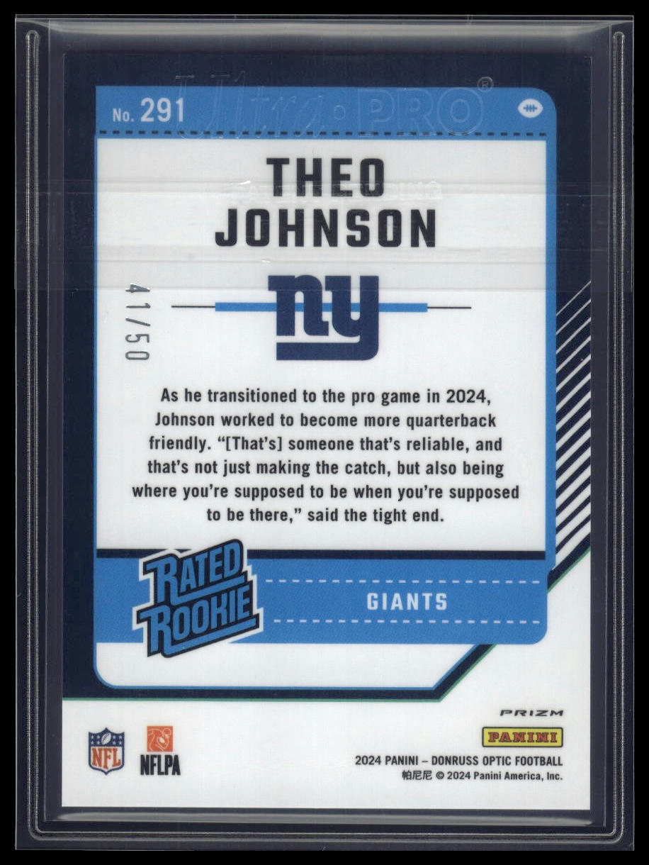 2024 Donruss Optic #291 Theo Johnson Lime Green #/50