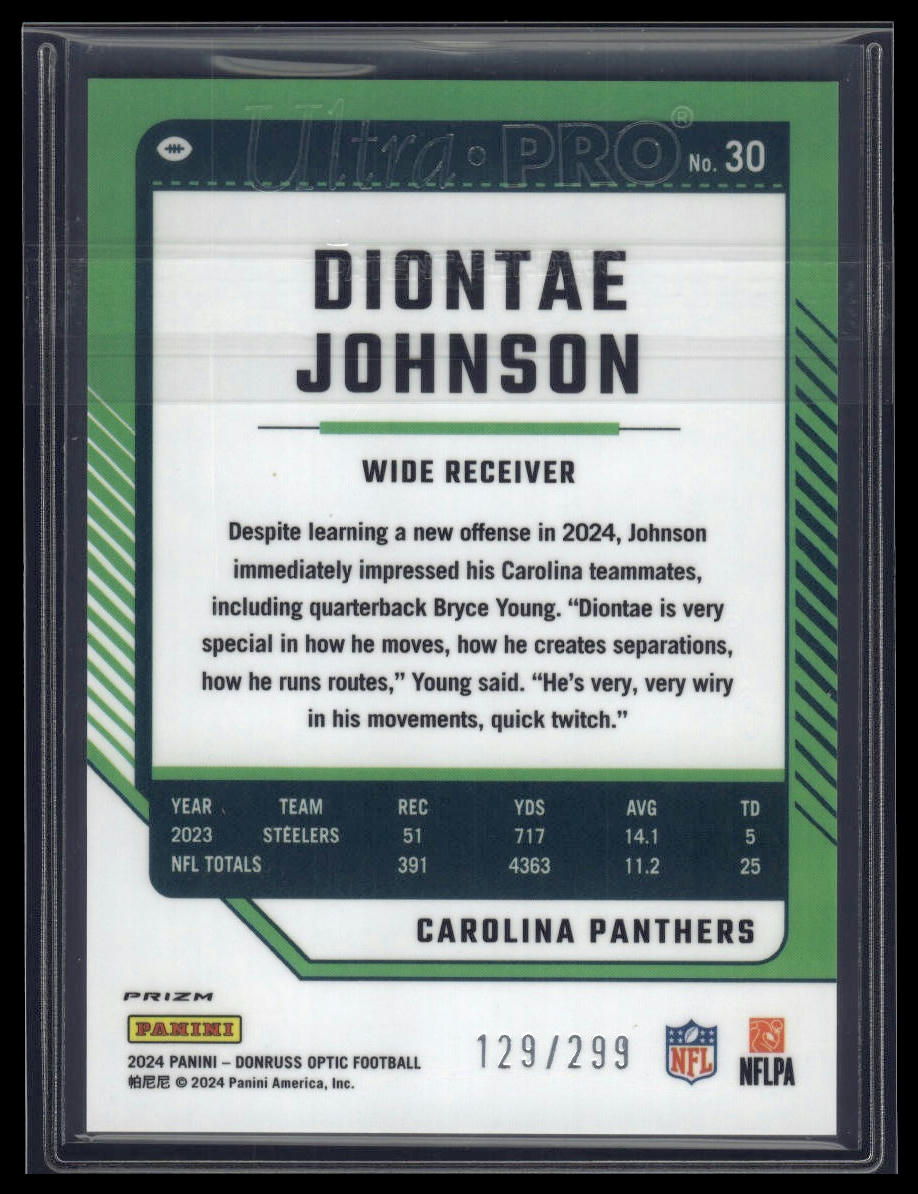 2024 Donruss Optic #30 Diontae Johnson Aqua #/299