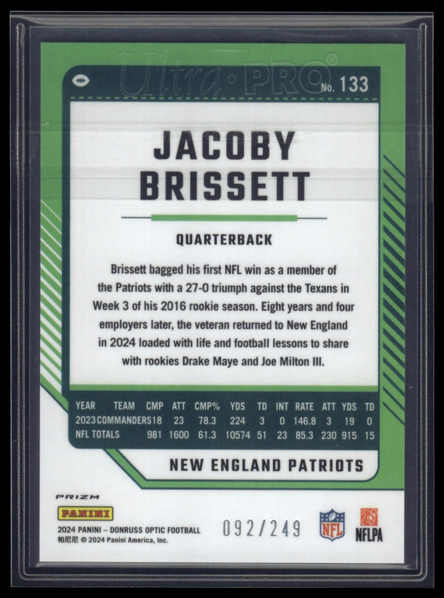 2024 Donruss Optic #133 Jacoby Brissett Orange #/249