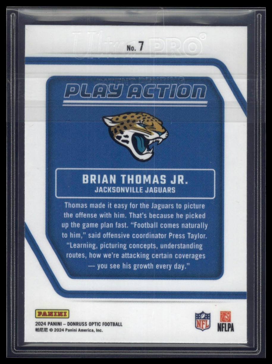 2024 Donruss Optic #7 Brian Thomas Jr. Play Action