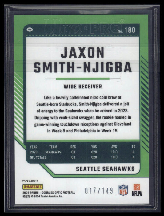 2024 Donruss Optic #180 Jaxon Smith-Njigba Flex #/149