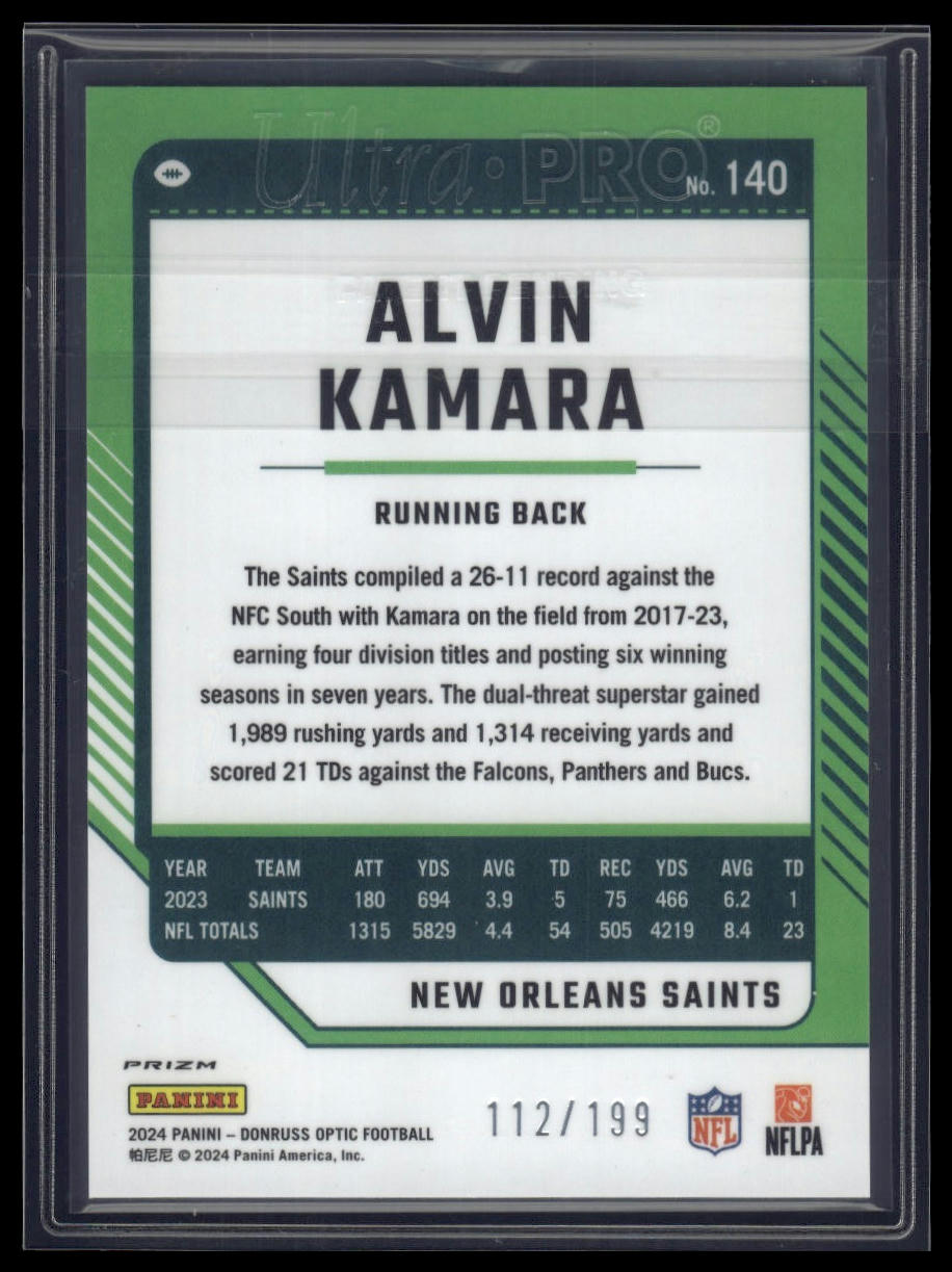 2024 Donruss Optic #140 Alvin Kamara Blue #/199