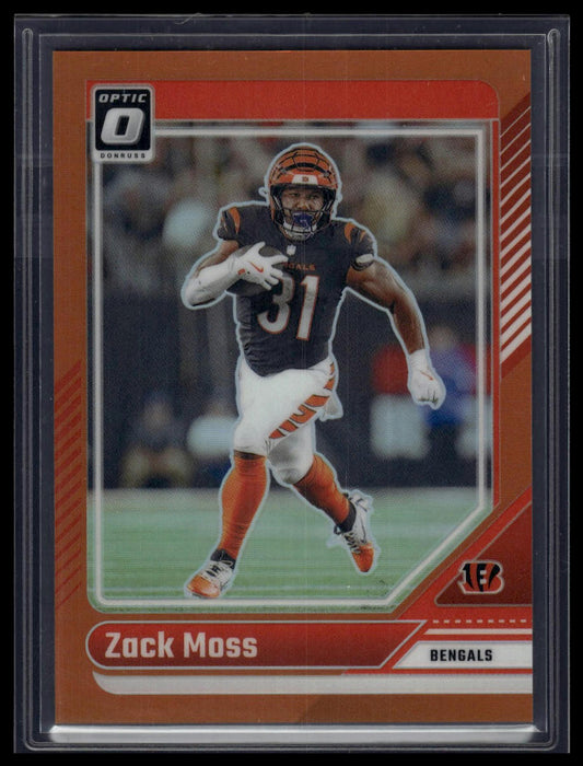 2024 Donruss Optic #39 Zack Moss Orange #/249
