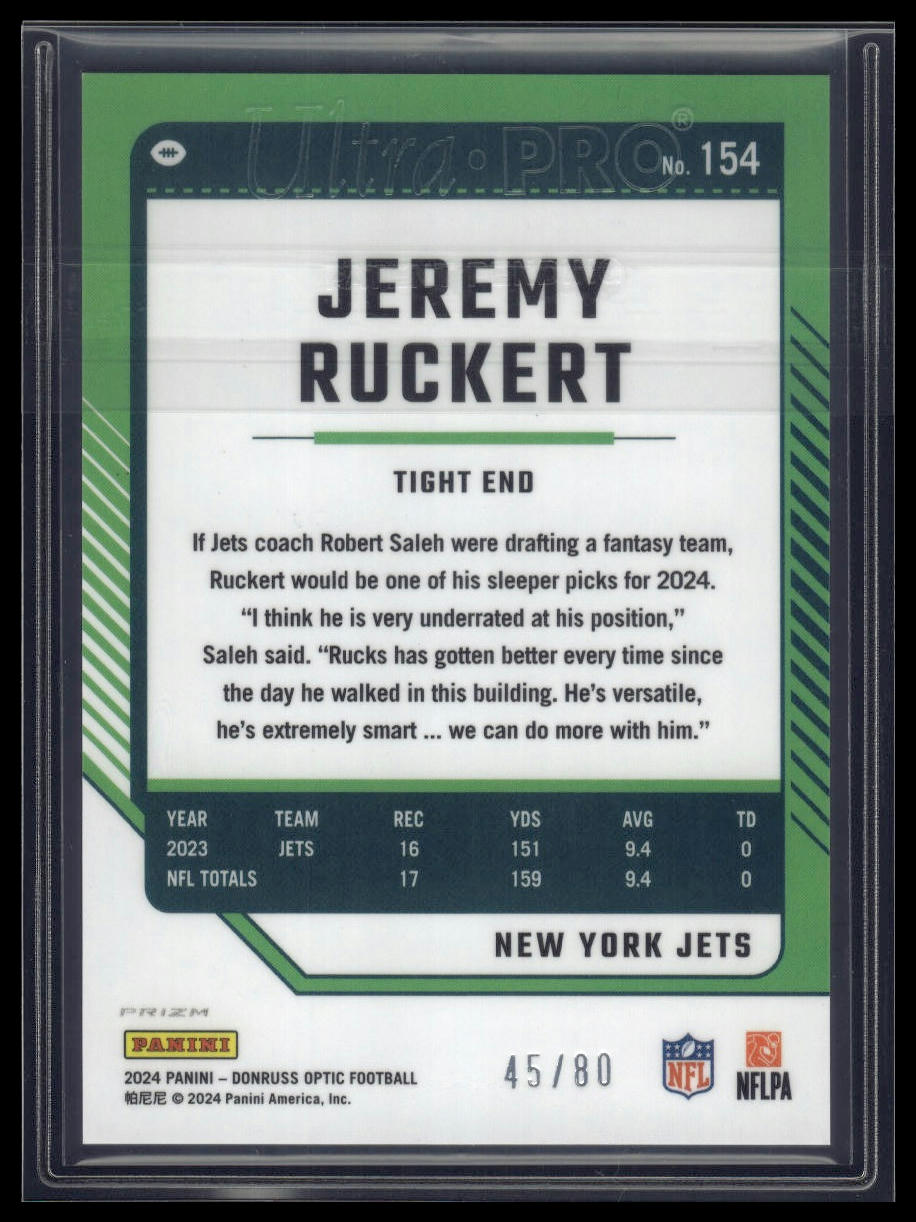 2024 Donruss Optic #154 Jeremy Ruckert Pink Velocity #/80