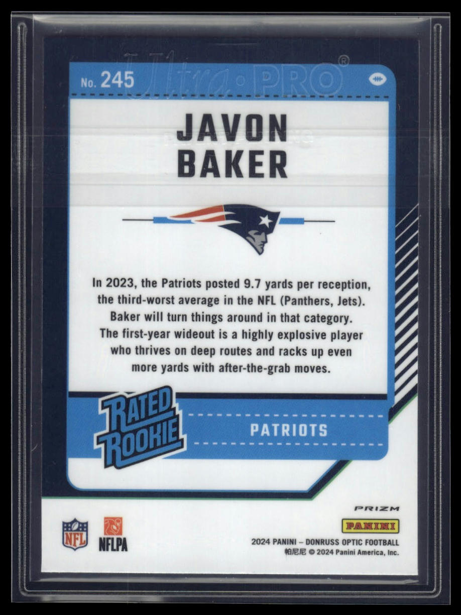 2024 Donruss Optic #245 Javon Baker Blue Glitter