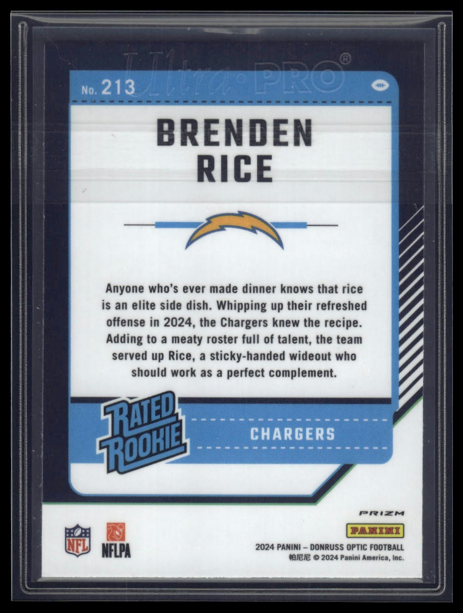 2024 Donruss Optic #213 Brenden Rice Jazz