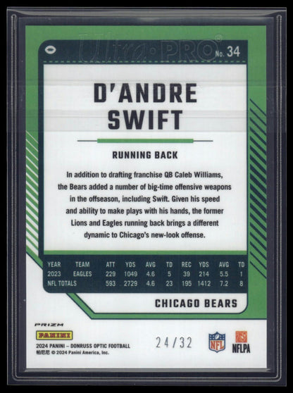 2024 Donruss Optic #34 D'Andre Swift Team Logo #/32