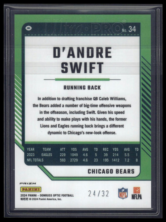 2024 Donruss Optic #34 D'Andre Swift Team Logo #/32