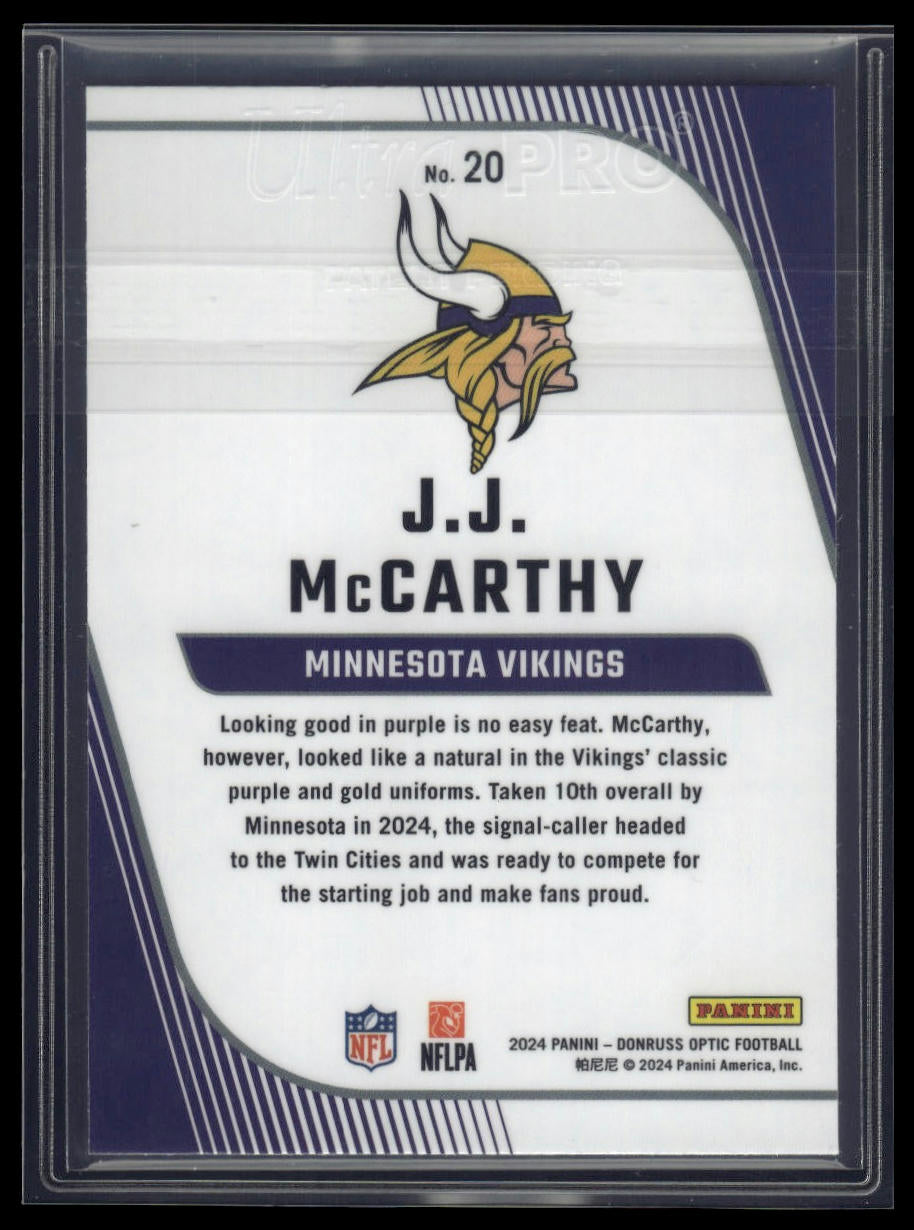 2024 Donruss Optic #20 J.J. McCarthy Rookie Primary Colors
