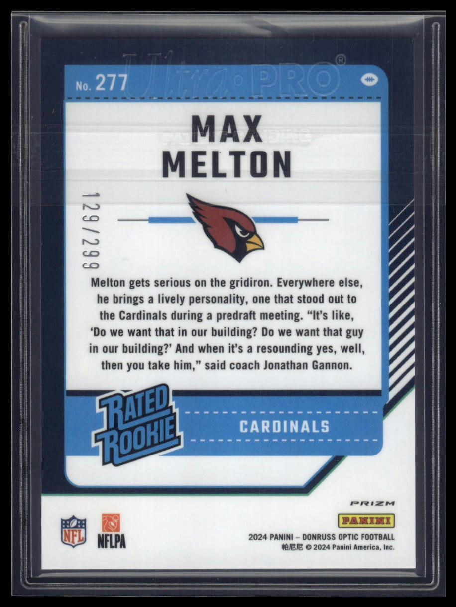 2024 Donruss Optic #277 Max Melton Aqua #/299