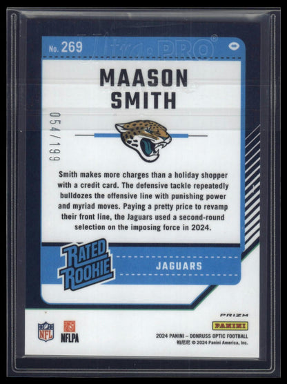 2024 Donruss Optic #269 Maason Smith Blue #/199