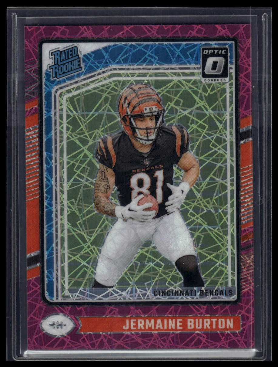 2024 Donruss Optic #251 Jermaine Burton Pink Velocity #/80