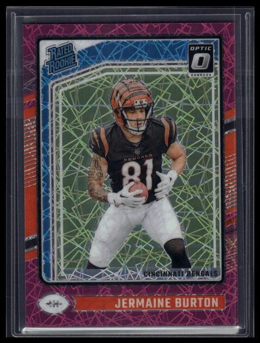 2024 Donruss Optic #251 Jermaine Burton Pink Velocity #/80