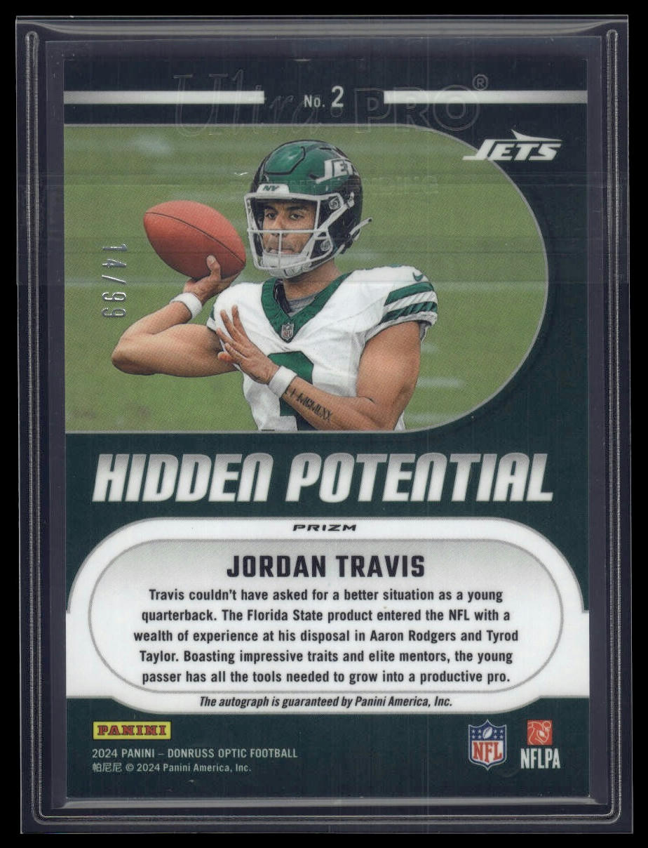 2024 Donruss Optic #2 Jordan Travis Hidden Potential Autographs #/99