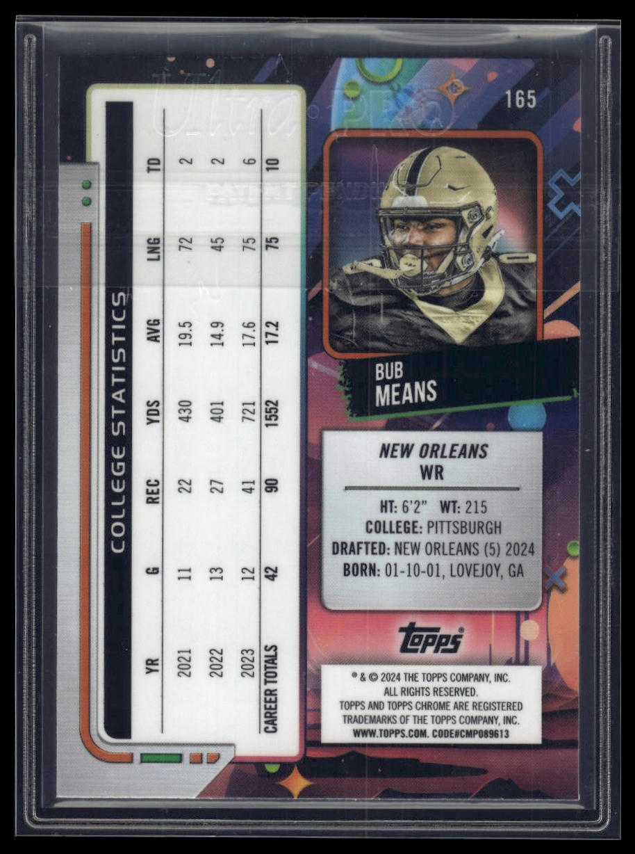 2024 Topps Chrome Cosmic #165 Bub Means Purple Nebula Refractors #/150
