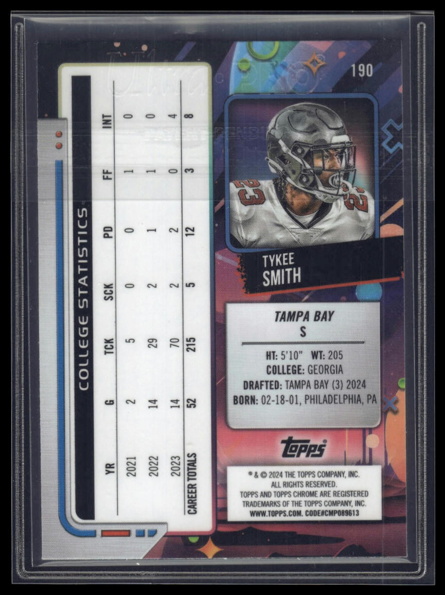 2024 Topps Chrome Cosmic #190 Tykee Smith Blue Moon Refractors #/99