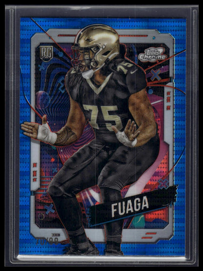 2024 Topps Chrome Cosmic #166 Taliese Fuaga Blue Moon Refractors #/99