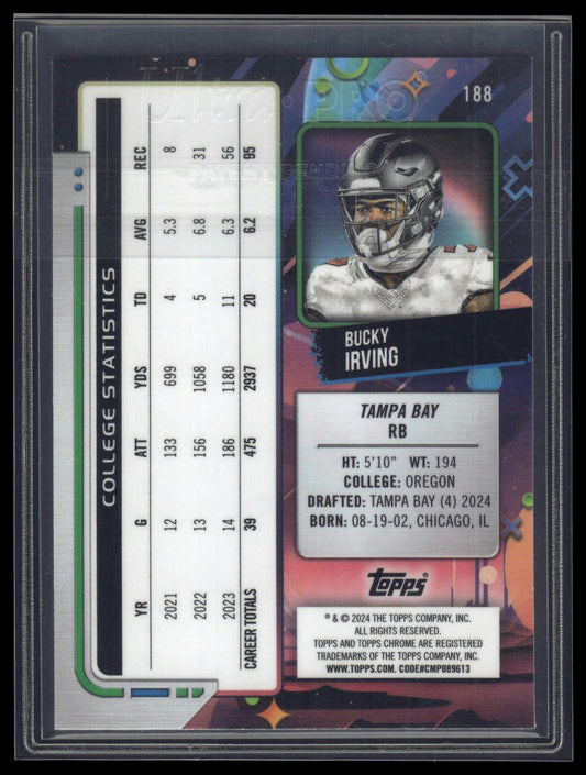 2024 Topps Chrome Cosmic #188 Bucky Irving Purple Nebula Refractors #/150