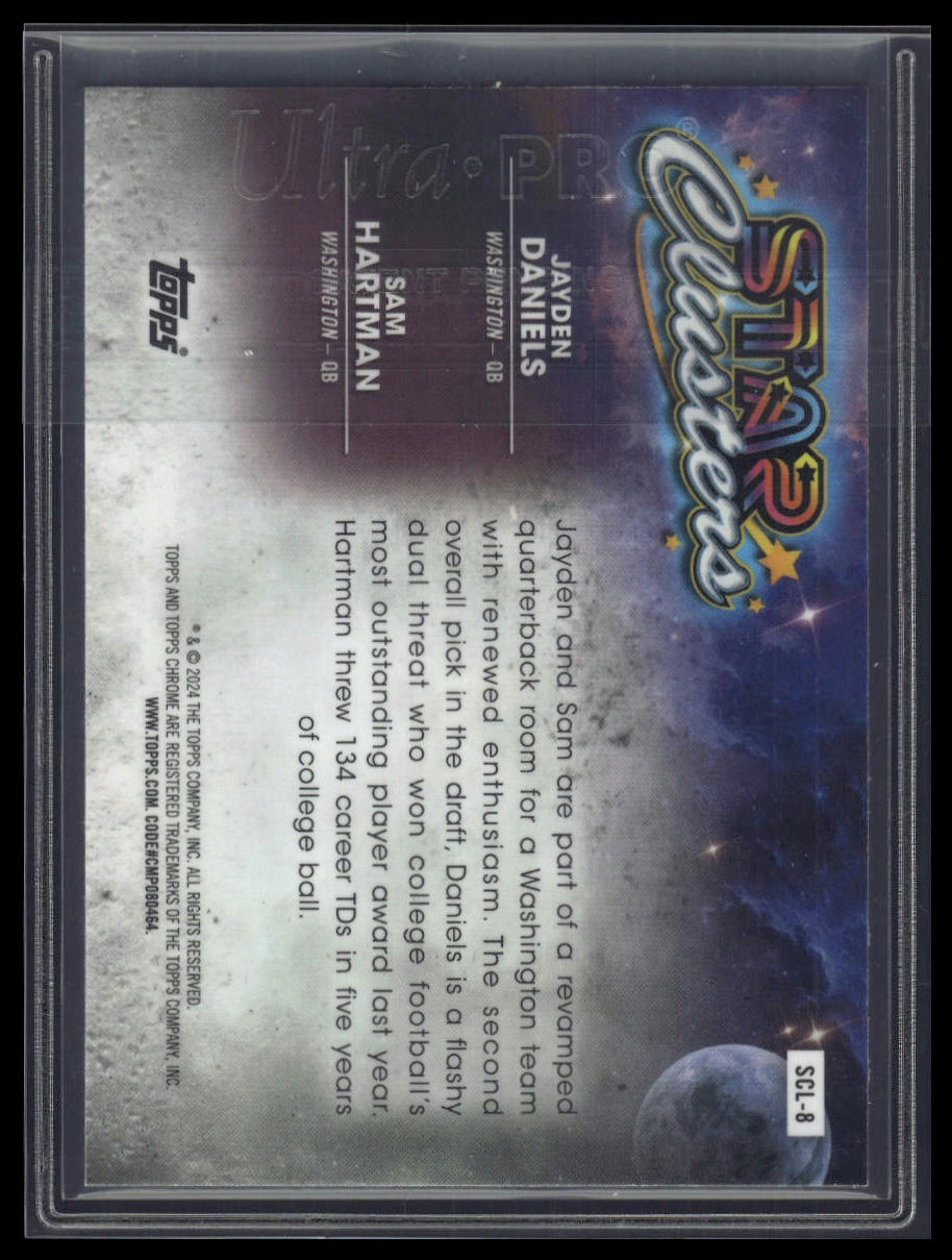2024 Topps Chrome Cosmic #SCL-8 Jayden Daniels / Sam Hartman Star Clusters