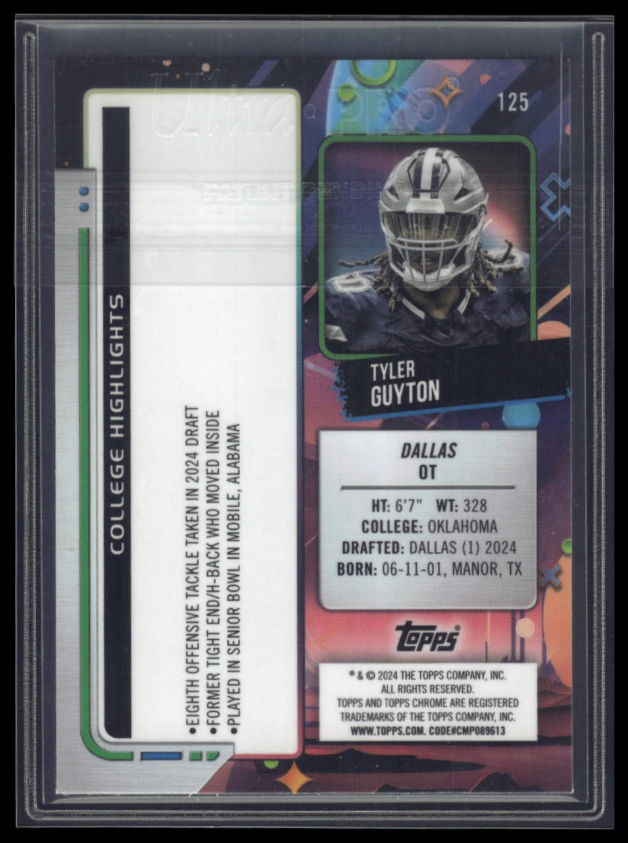 2024 Topps Chrome Cosmic #125 Tyler Guyton Purple Nebula Refractors #/150