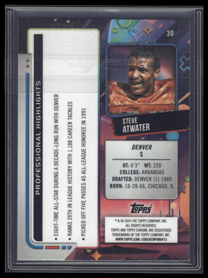 2024 Topps Chrome Cosmic #30 Steve Atwater Purple Nebula Refractors #/150