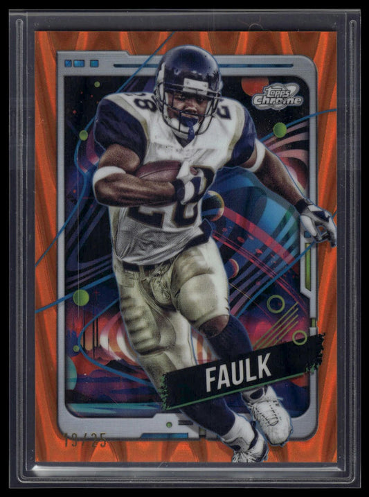 2024 Topps Chrome Cosmic #52 Marshall Faulk Orange Galactic Refractors #/25