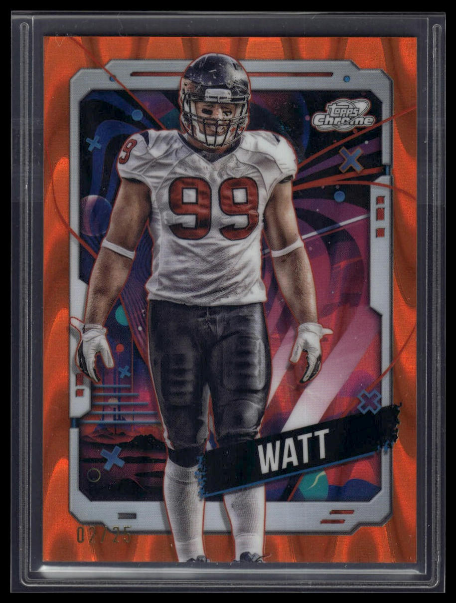 2024 Topps Chrome Cosmic #39 J.J. Watt Orange Galactic Refractors #/25