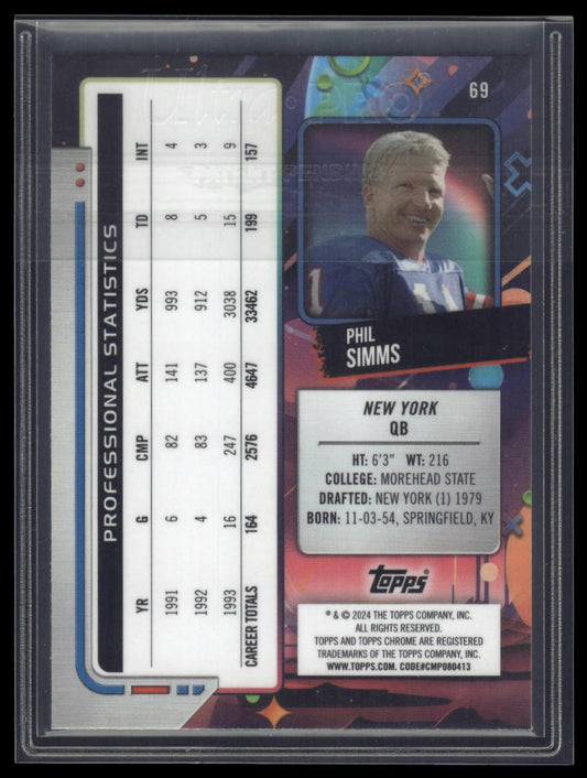 2024 Topps Chrome Cosmic #69 Phil Simms Purple Nebula Refractors #/150