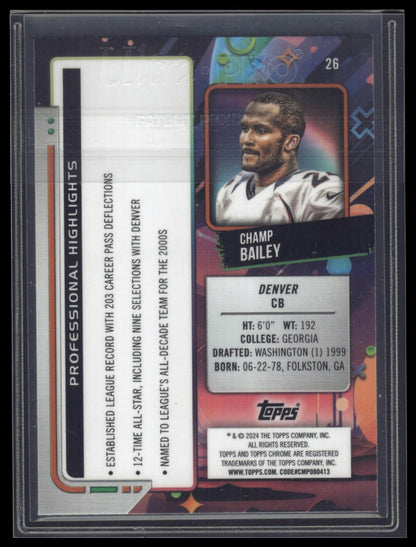 2024 Topps Chrome Cosmic #26 Champ Bailey White Hole Refractors