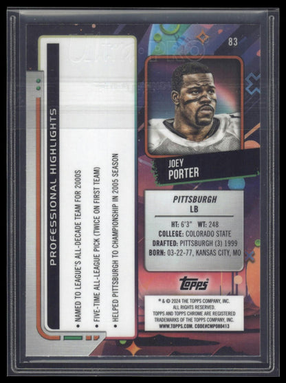 2024 Topps Chrome Cosmic #83 Joey Porter Purple Nebula Refractors #/150
