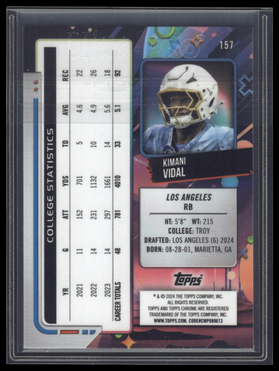2024 Topps Chrome Cosmic #157 Kimani Vidal Green Space Dust Refractors #/75