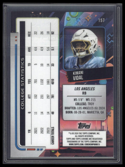 2024 Topps Chrome Cosmic #157 Kimani Vidal Green Space Dust Refractors #/75