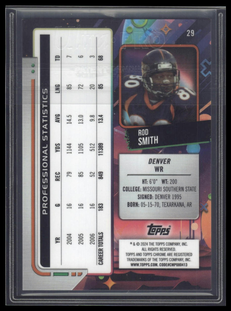 2024 Topps Chrome Cosmic #29 Rod Smith Gold Interstellar Refractors #/50
