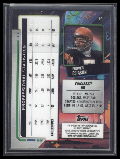 2024 Topps Chrome Cosmic #19 Boomer Esiason Purple Nebula Refractors #/150