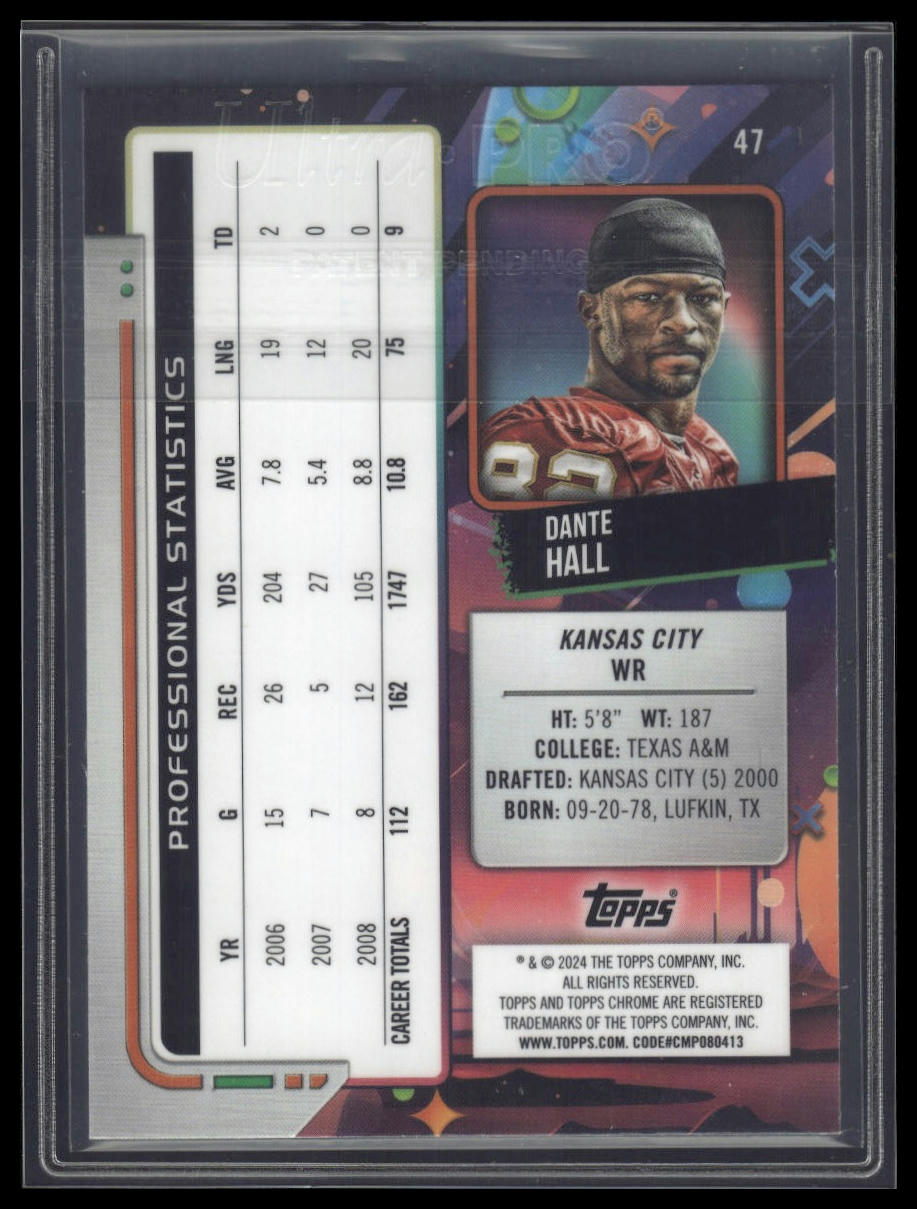 2024 Topps Chrome Cosmic #47 Dante Hall White Hole Refractors
