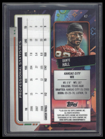 2024 Topps Chrome Cosmic #47 Dante Hall White Hole Refractors
