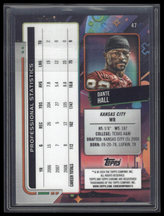 2024 Topps Chrome Cosmic #47 Dante Hall White Hole Refractors