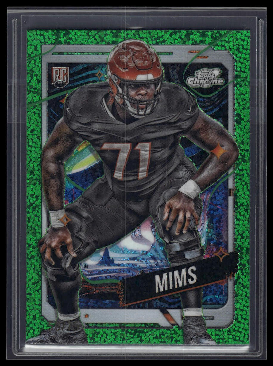 2024 Topps Chrome Cosmic #123 Amarius Mims Green Space Dust Refractors #/75