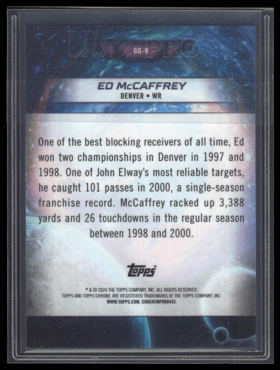 2024 Topps Chrome Cosmic #GG-9 Ed McCaffrey Galaxy Greats Blue Moon /99