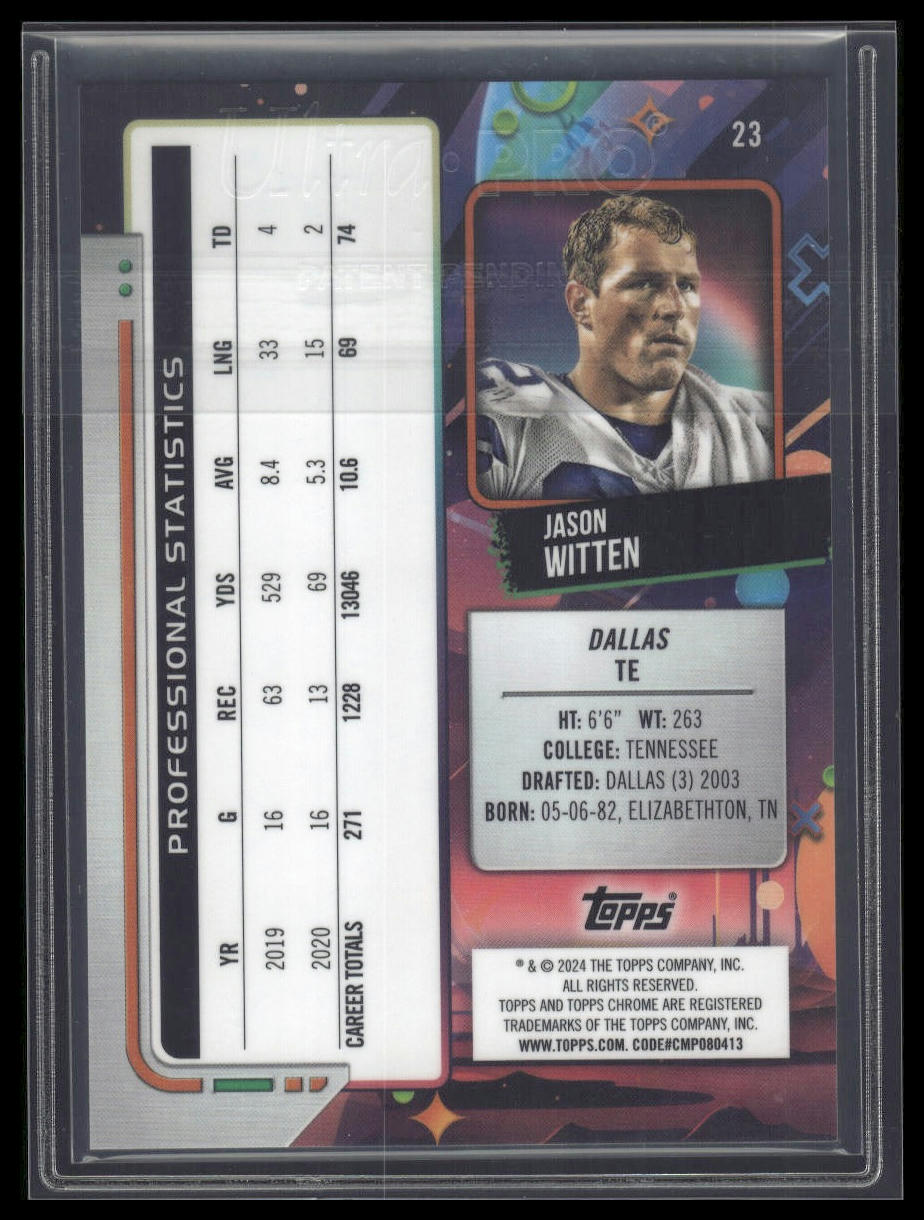 2024 Topps Chrome Cosmic #23 Jason Witten Gold Interstellar Refractors #/50