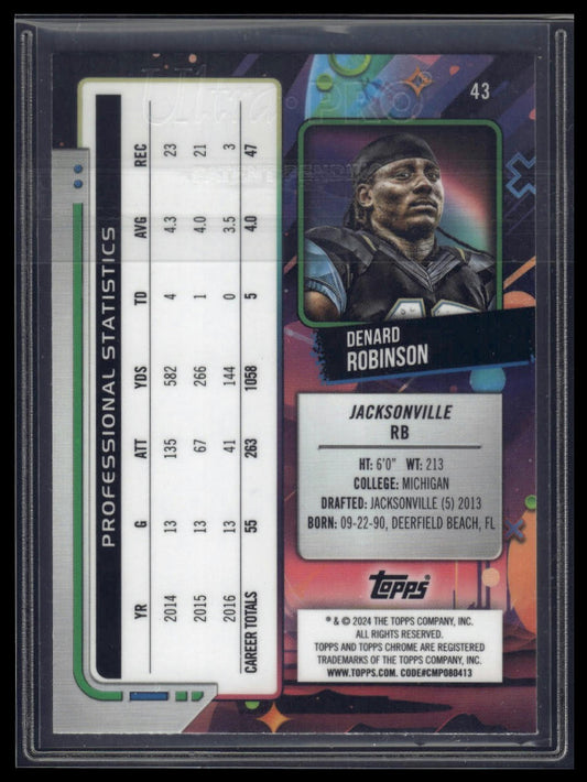 2024 Topps Chrome Cosmic #43 Denard Robinson Purple Nebula Refractors #/150