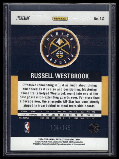 2024-25 Panini Revolution #12 Russell Westbrook Lightning #/175