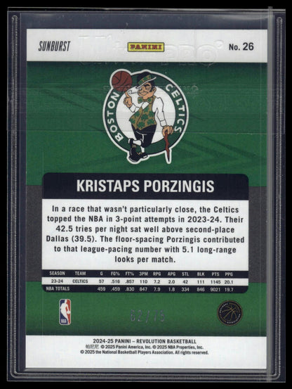2024-25 Panini Revolution #26 Kristaps Porzingis Sunburst #/75