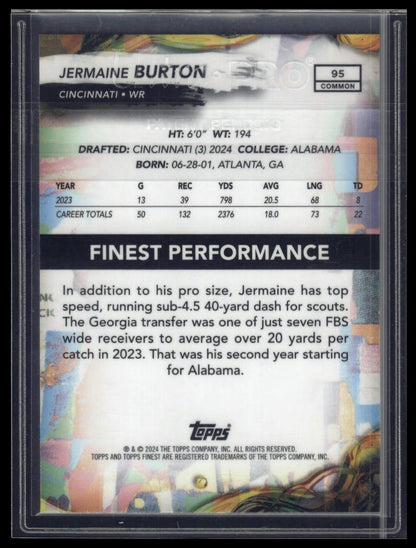 2024 Finest #95 Jermaine Burton Purple Refractor #/250