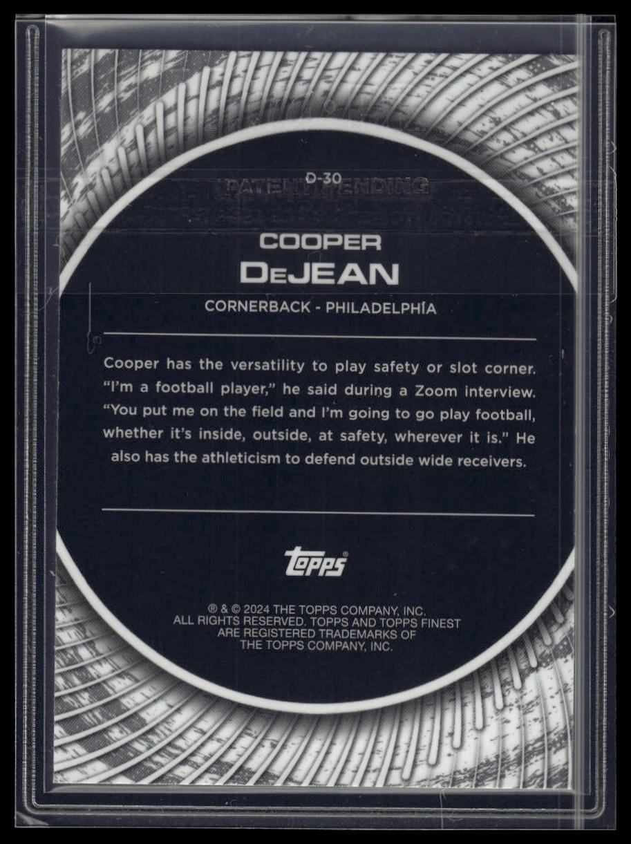 2024 Finest #D-30 Cooper DeJean Debut Checkerboard Refractor
